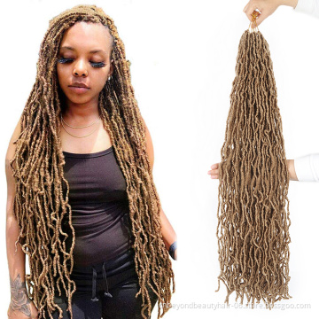 36 inch Nu Faux Locs Crochet hair  wholesale Synthetic Distressed Crochet Soft Faux Locs for black women boho colored locs